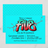 鮮やかなグラフィティ５つの招待状 招待状 (正面/裏面)