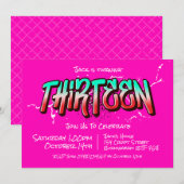 鮮やかなグラフィティ13歳の招待状 招待状 (正面/裏面)