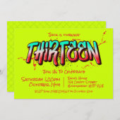 鮮やかなグラフィティ13歳の招待状 招待状 (正面/裏面)