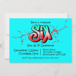 鮮やかなグラフィティ6歳の招待状 招待状