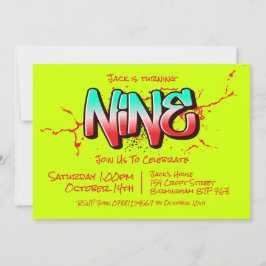 鮮やかなグラフィティ9歳の招待状 招待状