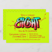 鮮やかなグラフィティ・エイトの招待状 招待状 (正面/裏面)