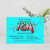 鮮やかなグラフィティ テン 誕生日パーティーの招待状 招待状 (スタンド正面)