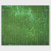 鮮やかなグリーンのスパークルグリッター ラッピングペーパー (フラット)