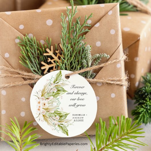 鮮やかなグリーンのトロピカルパンパス草 ラウンドシール