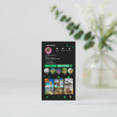 鮮やかなグリーンの不動産屋Instagram QRコード 名刺 (スタンド正面)