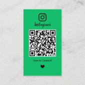鮮やかなグリーンの不動産屋Instagram QRコード 名刺 (裏面)