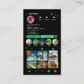 鮮やかなグリーンの不動産屋Instagram QRコード 名刺 (正面)