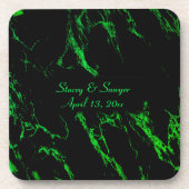 鮮やかなグリーンマーブル コースター (正面)