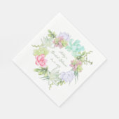 鮮やかなグリーンリースのウェディングシャワーデザイン スタンダードランチョンナプキン (角)