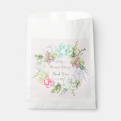 鮮やかなグリーンリースのブライダルシャワーフェイバーバッグ フェイバーバッグ (正面)