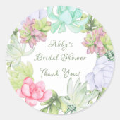 鮮やかなグリーンリースのブライダルシャワー ラウンドシール (正面)