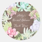 鮮やかなグリーンリースのブライダルシャワー ラウンドシール (正面)