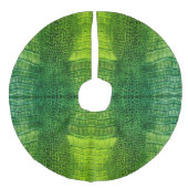 鮮やかなグリーンレザーの海の化フェイク物 フェイクリネンツリースカート (正面)