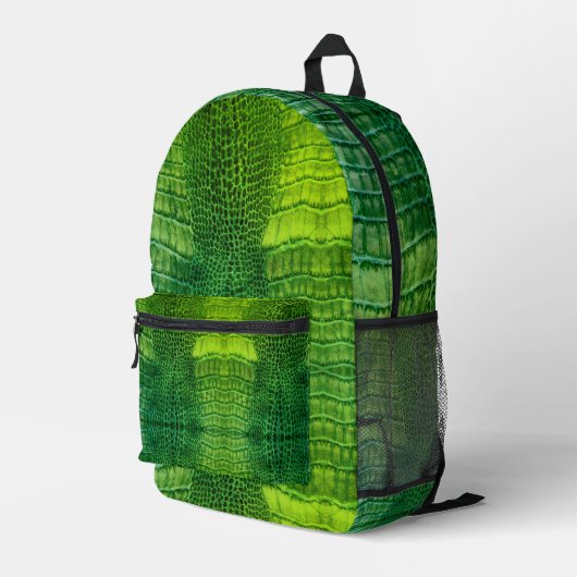 鮮やかなグリーンレザーの海の化フェイク物 プリントバックパック (裏面右端)