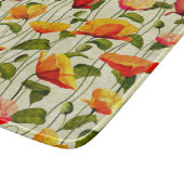 鮮やかなケシ カッティングボード (角)