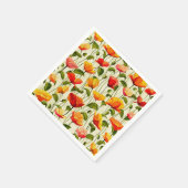 鮮やかなケシ スタンダードカクテルナプキン (角)