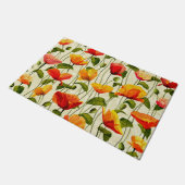 鮮やかなケシ ドアマット (アングル)