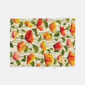 鮮やかなケシ フリースブランケット (正面(横))