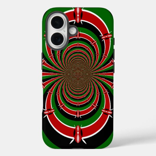 鮮やかなケニアのビジョン | 鏡面ケニア国旗アブストラクトデザイン Case-Mate iPhoneケース (裏面)