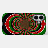 鮮やかなケニアのビジョン | 鏡面ケニア国旗アブストラクトデザイン Case-Mate iPhoneケース (裏面 (横))