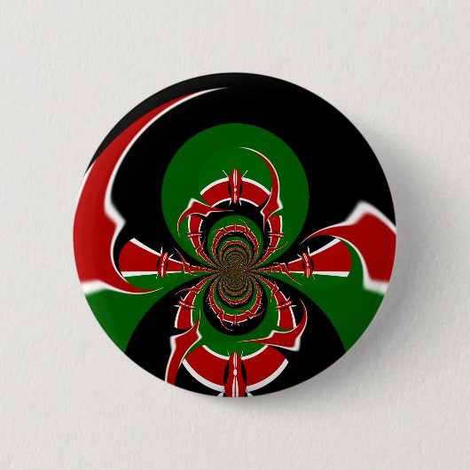鮮やかなケニアの旗の模様:力強い芸術 缶バッジ (正面)