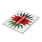 鮮やかなケニア国旗のパターン:18個の星のアート タイル (側面)