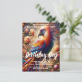 鮮やかなコンドルが木の上で誕生日パーティーに招待 ポストカード (スタンド正面)