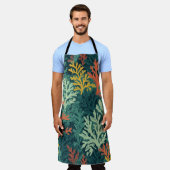 鮮やかなコーラルフォレスト – エプロン (着用した状態)