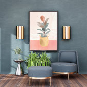 鮮やかなゴムの木をセラミックポットに フォトプリント