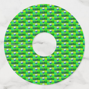 鮮やかなゴルフ緑パターンはワインのマーカーを遊ばします ワイングラスタグ