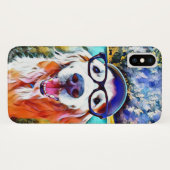 鮮やかなゴールデン・リトリーバーのおたくガラスの絵を描くこと Case-Mate iPhoneケース (裏面(横))