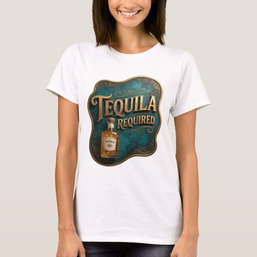 鮮やかなゴールドのテキーラ必須Tシャツ v2 Tシャツ (正面)