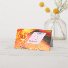 鮮やかなゴールドのテーブルプレイスカード プレイスカード