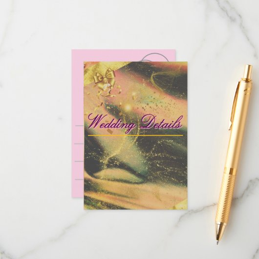 鮮やかなゴールドの封筒カード エンクロージャーカード (正面/裏面インサイチュ)