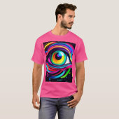 鮮やかなサイケデリックアートの眼 Tシャツ (正面フル)