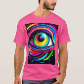 鮮やかなサイケデリックアートの眼 Tシャツ (正面)