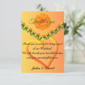 鮮やかなサフランイエローの感謝カード サンキューカード (スタンド正面)