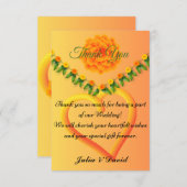 鮮やかなサフランレモンイエローの感謝カード サンキューカード (正面/裏面)