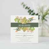 鮮やかなサボテンの花の水彩画 ブライダルシャワー 招待状 (スタンド正面)