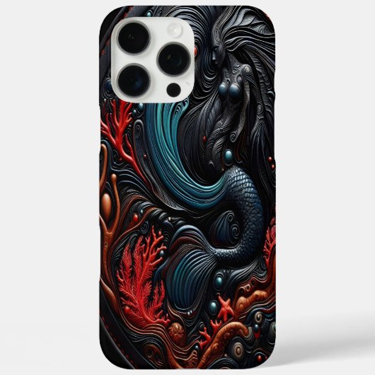 鮮やかなサンゴと海のテクスチャーの中の人魚 Case-Mate iPhoneケース (裏面)