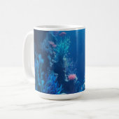 鮮やかなサンゴ礁の水中シーン コーヒーマグ コーヒーマグカップ (正面左)