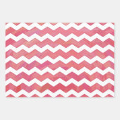 鮮やかなサーモンピンク色のコーディネート模様 ラッピングペーパーシート (正面2)