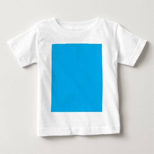 鮮やかなシアンブルーの背景 | 夏のミニマルスタイル ベビーTシャツ (正面)