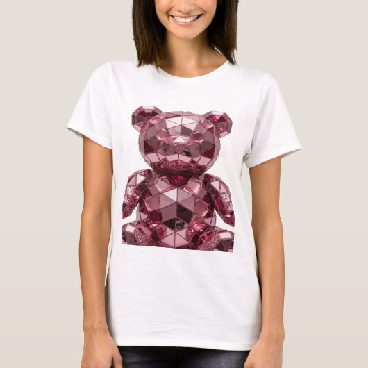 鮮やかなシルバーの抽象芸術デザイン Tシャツ (正面)
