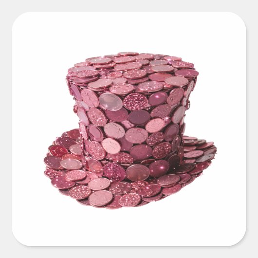 鮮やかなシルバー PINK COIN HAT ラベル デザイン (正面)