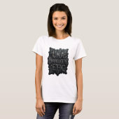 鮮やかなシルバーUNAPOLOGETICプリント Tシャツ (正面フル)