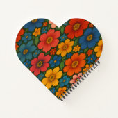 鮮やかなシームレスなワイルドフラワーパターン ノートブック (裏面)