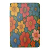 鮮やかなシームレスなワイルドフラワーパターン バスマット (正面縦)