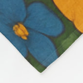 鮮やかなシームレスなワイルドフラワーパターン フリースブランケット (角)